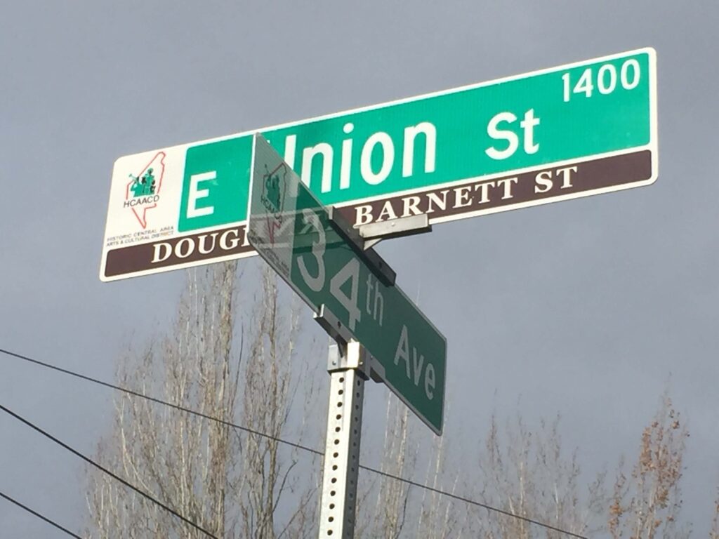 HCAACD_DouglasQBarnett_Honorary Street Name Sign_34thAve_EUnion